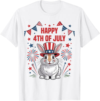 Happy 4th of July Patriotic Bunny T-Shirt