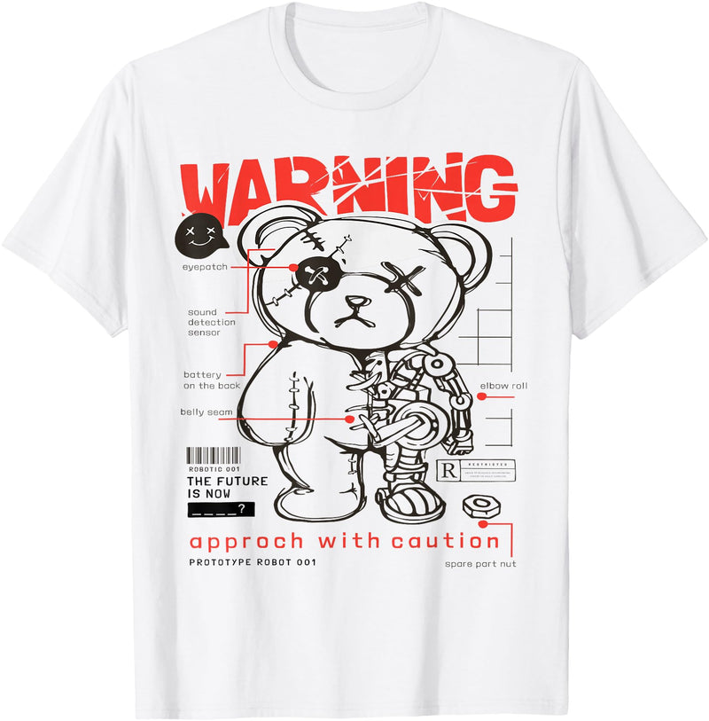 Prototype Robot Teddy Bear Funny T-Shirt - White