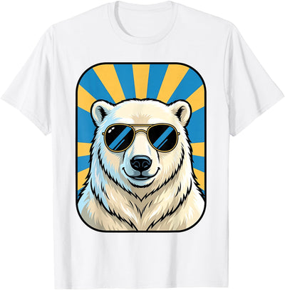 Funny Polar Bear Wearing Sunglasses Animal Humour Jokes T-Shirt