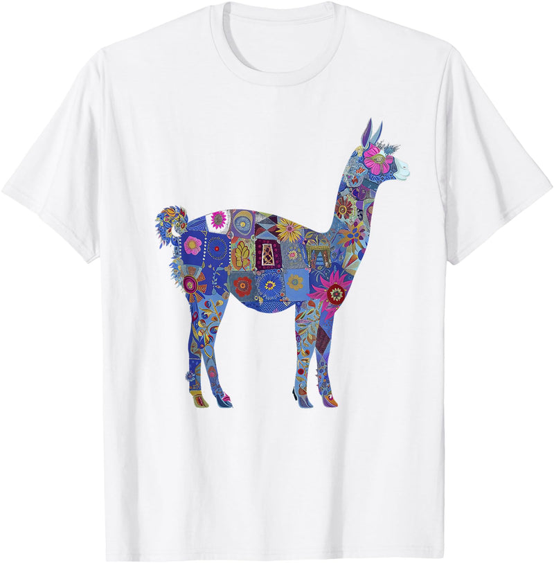 We Love Llamas & Alpacas - Peru Souvenirs Co. Peru Souvenir Llama Alpaca Flowers Peruvian Souvenir T-Shirt - White
