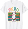 Peru Flag Peruvian Roots Peru Llama Peruvian Roots Peru Heritage T-Shirt - White
