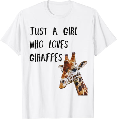 Just A Girl Who Loves Giraffes Cute Animal Giraffe Girls T-Shirt