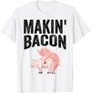 Cute Smoked Pork Lover Adult Humor Joke Designs Funny Making Bacon Gift For Men Women Cool Pig Bacon Joke T-Shirt - White