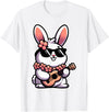 Easter Bunny Rabbit Playing Ukulele Player Musician Hawaii T-Shirt in White