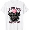 Cool Funny Gag Gifts Design Tee for Men Women I'm Head Heffa Just Ask Me Bossy Highland Cow Baseball Cap T-Shirt - White
