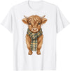 Farmer Cute Women Highland Cow Shirts Cozy Fall Autumn Highland Cow T-Shirt - White