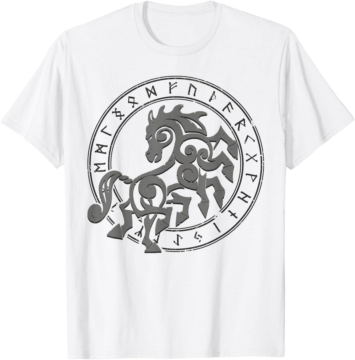 Norse mythology designs Norse Horse Sleipnir T-Shirt - White