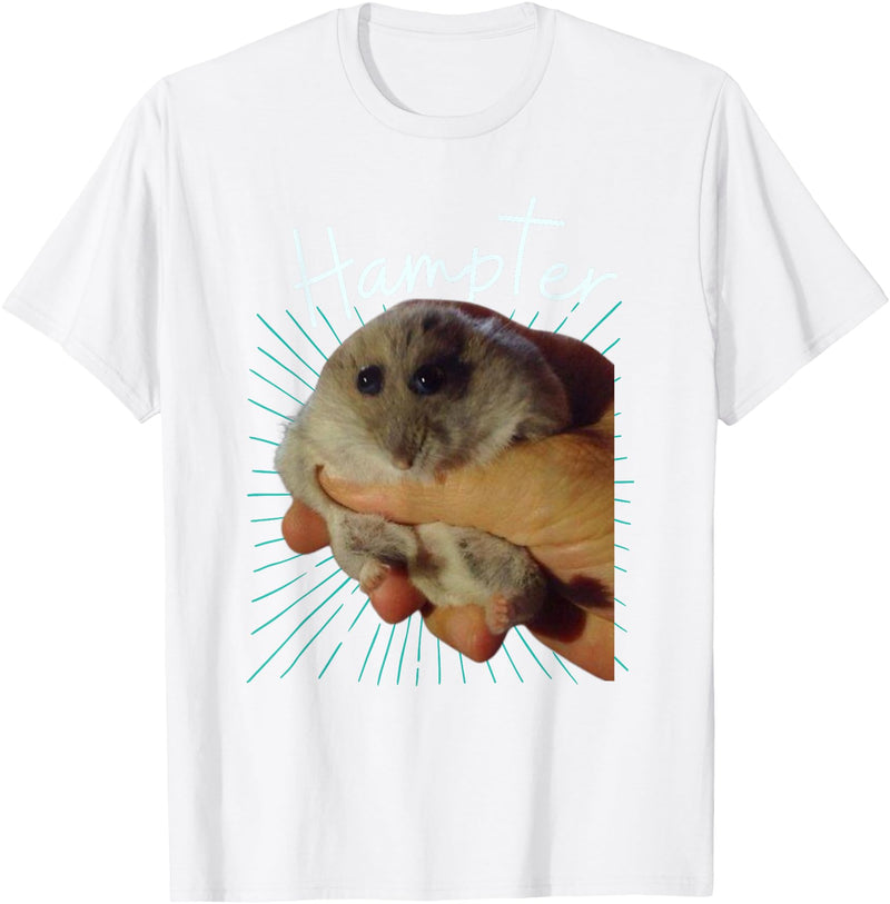 Cute and Funny Hampter Hamster Dunk Meme Pet Owners T-Shirt - White