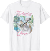 Hydrated Queen Hamster Funny Aesthetic Soft Girl Pet Gift T-Shirt - White