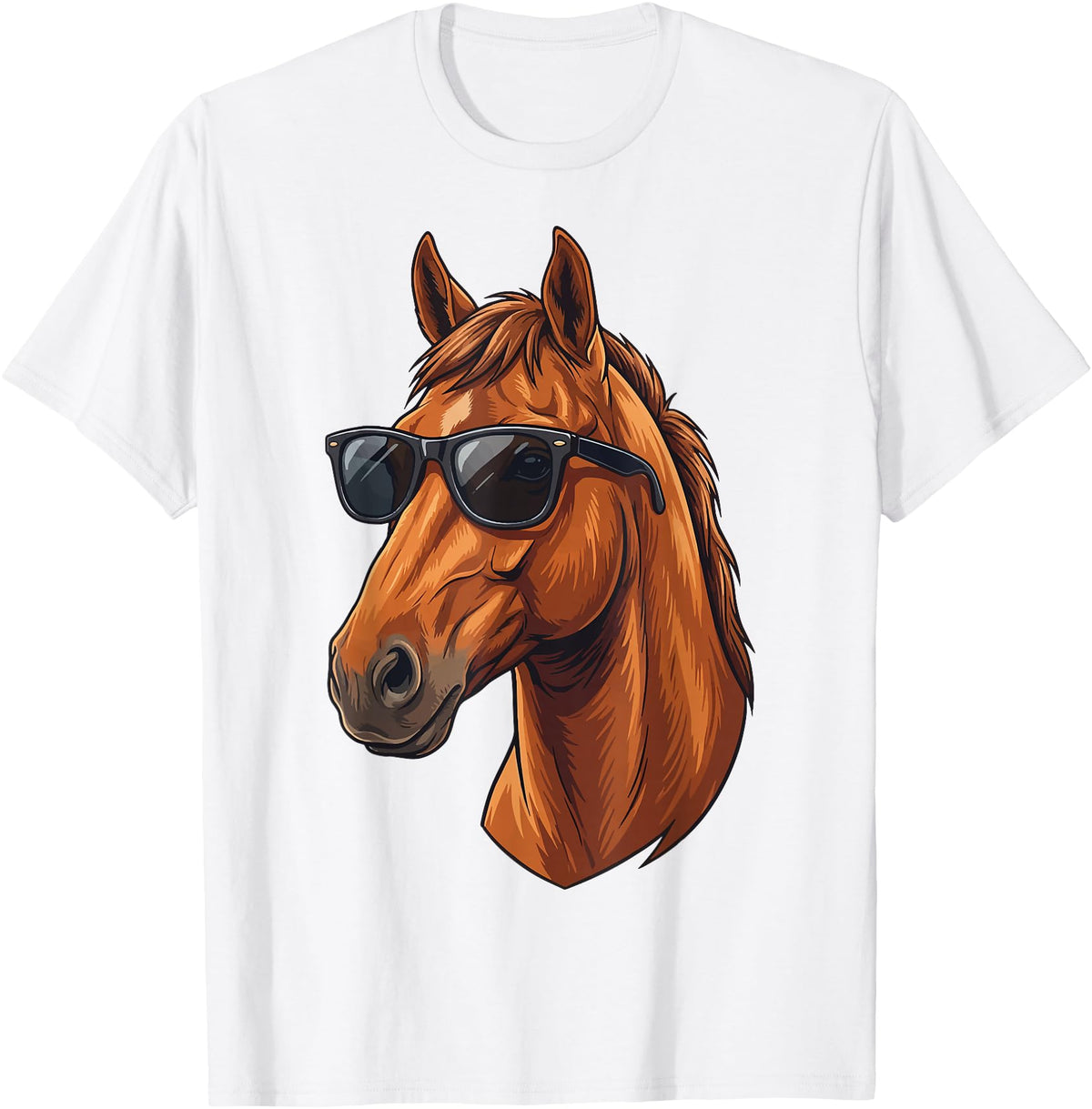 Cowboy Cowgirl Sunglasses Equestrian Rider Girl Horse Sunglasses Horse Riding T-Shirt - White