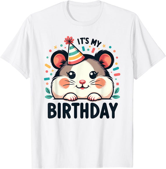 Hamster Birthday for Children It's My Birthday T-Shirt - White