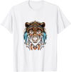 Native American Day American Indian Pride Bear Native American Indian Headdress Feather Tribal Bears T-Shirt - White