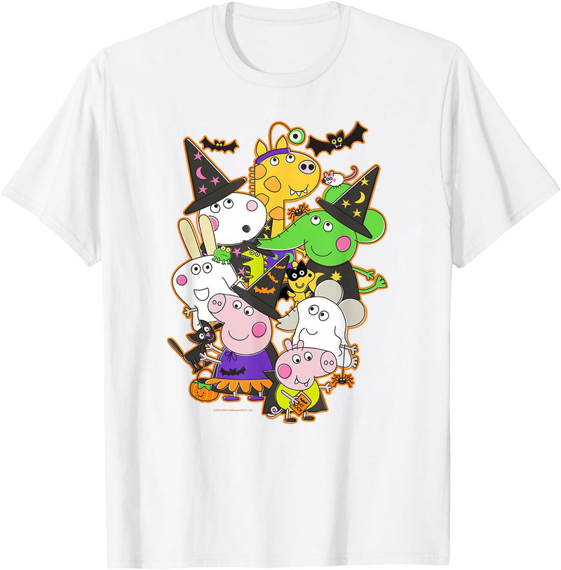 Peppa Pig Halloween Happy Costumes Group Shot T-Shirt - White