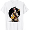 Music Lovers Alpaca Llama playing Guitar Llama playing Electric Guitar, Llama Guitarist T-Shirt - White