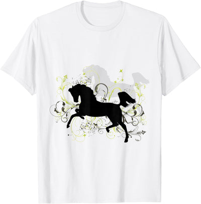 NickerStickers Leaping Arabian Horse with Pretty Flourish T-Shirt