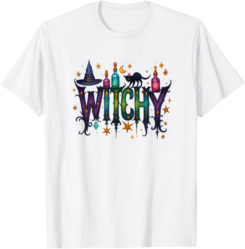 Whimsical Witchy Halloween Witchy Vibes T-Shirt - White