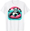 Nerrrdy Pool Party Panda Pink Float Men Women Kids Funny Pool Panda T-Shirt - White
