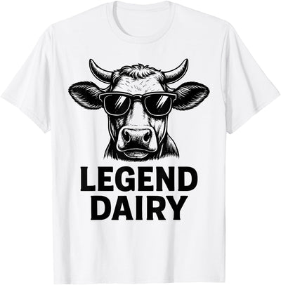 Legend Dairy Cool Cow Sunglasses Funny Farming Cow Pun T-Shirt