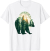 bear outfits for naturelovers and camper green bear double composition nature bears double T-Shirt - White