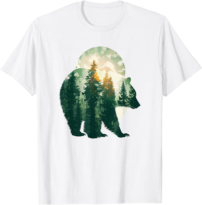 green bear double composition nature bears double T-Shirt