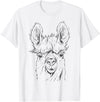 Funny Llama Alpaca Animal Lover Gifts Clothing Llama Alpaca Line Art T-Shirt - White