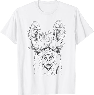 Funny Llama Alpaca Animal Lover Gifts Clothing Llama Alpaca Line Art T-Shirt