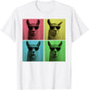Retro Cute Llama Portrait with Sunglasses Llama Funny Pop Art Llama Lover Photo Booth T-Shirt - White