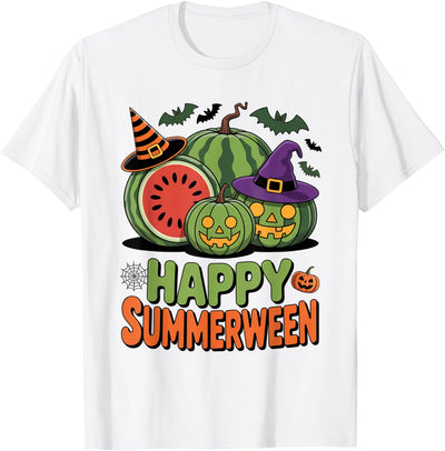 Summerween Watermelon Jack O Lantern Gifts Halloween Jack O Lantern Summer Happy Summerween Watermelon T-Shirt