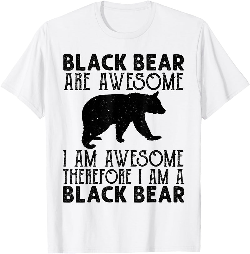 Cool American Black Bear Lovers gifts costume Black Bear Tee Funny American Bear Lover Animal T-Shirt - White
