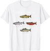 Awesome Fishing Designs Types of Salmon Fish for Salmon Fishing T-Shirt - White