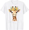 Zoo Animal Matching Birthday Girl Party Outfits Giraffe Birthday Girl Outfit for Wife Zoo Birthday Party T-Shirt - White