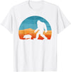 Bigfoot Walking Animal Lover Gifts Bigfoot Walking Pig Sasquatch Pig Lover T-Shirt - White