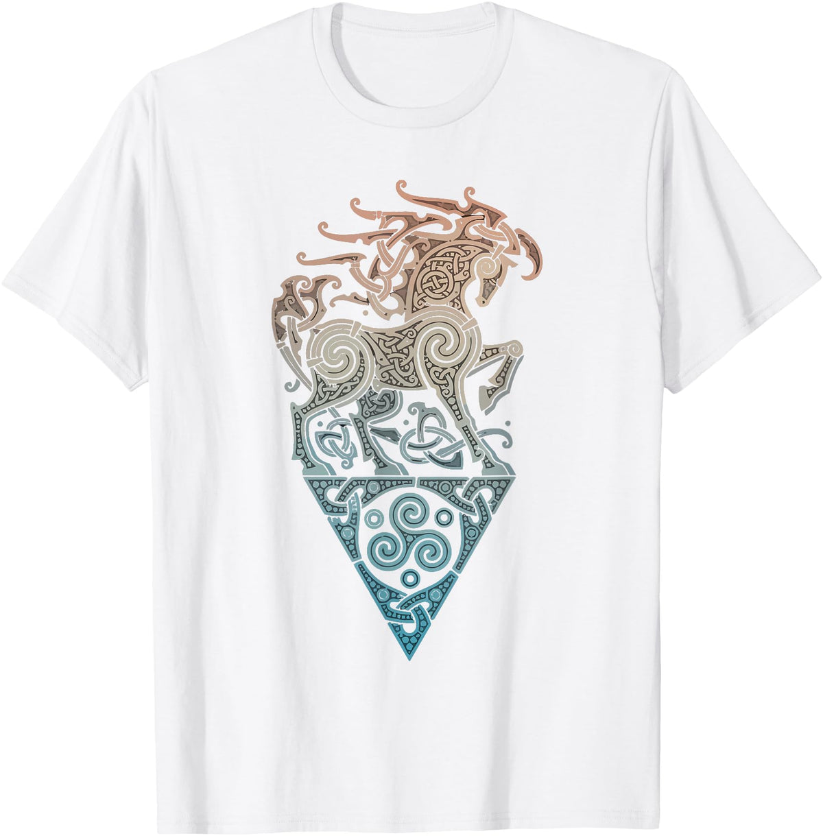 Norse Viking Mythology Great Love Horses VIKING CELTIC odins horse T-Shirt - White