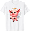 Cute Pig Angel with Wings T-Shirt - White
