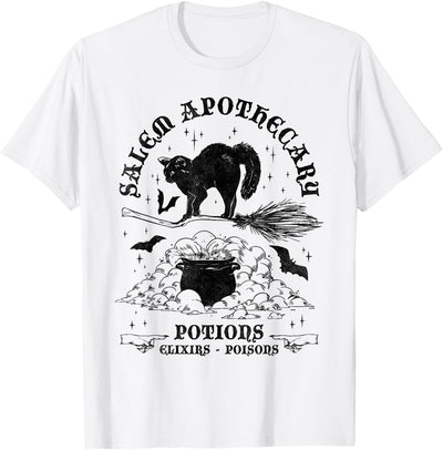 Funny Halloween Witch Gift Idea For Women Salem Apothecary, Black Cat Halloween Witch Men Women T-Shirt