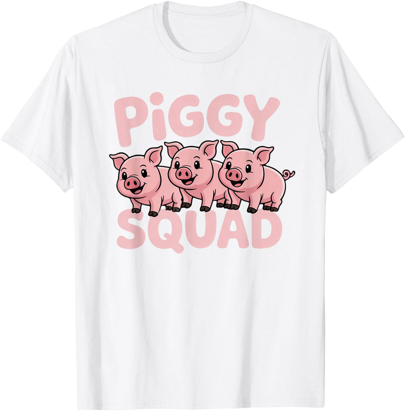 Piggy Squad - Matching Outfit Pig Lover Design T-Shirt - White
