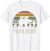 Bear Cubs Family Matching Gifts & Shirts Clothing Funny Papa Bear Shirts, Cub 5 Kids Fathers Day Grandpa T-Shirt - White