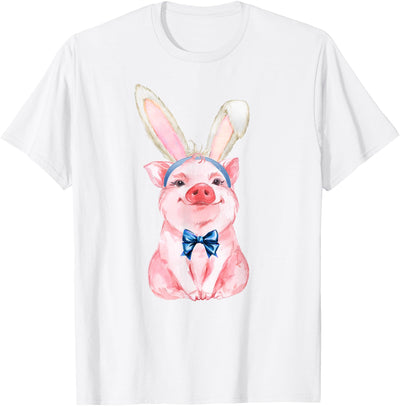 Adorable Easter Pig with Easter Bunny Ears T-Shirt