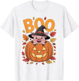 Pig Halloween kids, women, men Pig Costume on Pumpkin Halloween Pig T-Shirt - White