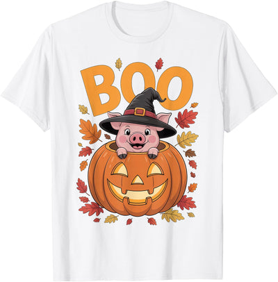 Pig Costume on Pumpkin Halloween Pig T-Shirt