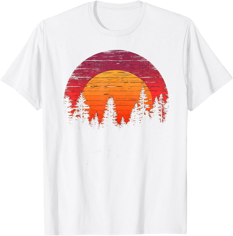 The Wilderness Reflection merch Retro Wilderness Bear Trees Reflection Outdoor Forest T-Shirt - White