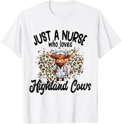 Unique Must Have Nurse Highland Cow Lover Line Just a Nurse T-Shirt