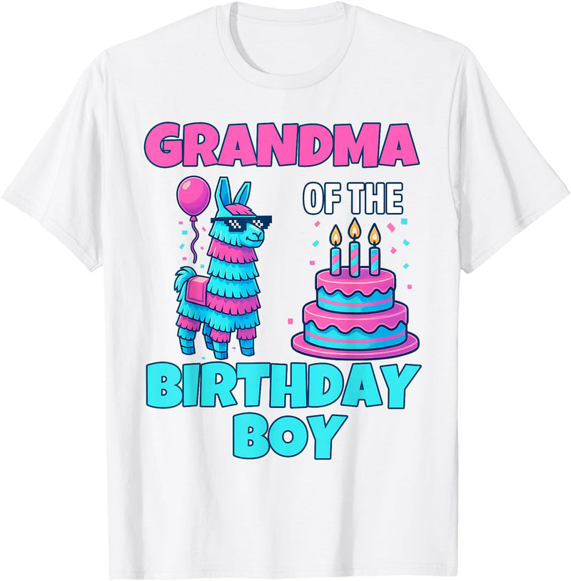 gaming gamer Birthday Llama Pinata Family Apparel grandma Birthday Boy Llama Pinata Party family mathing women T-Shirt - White