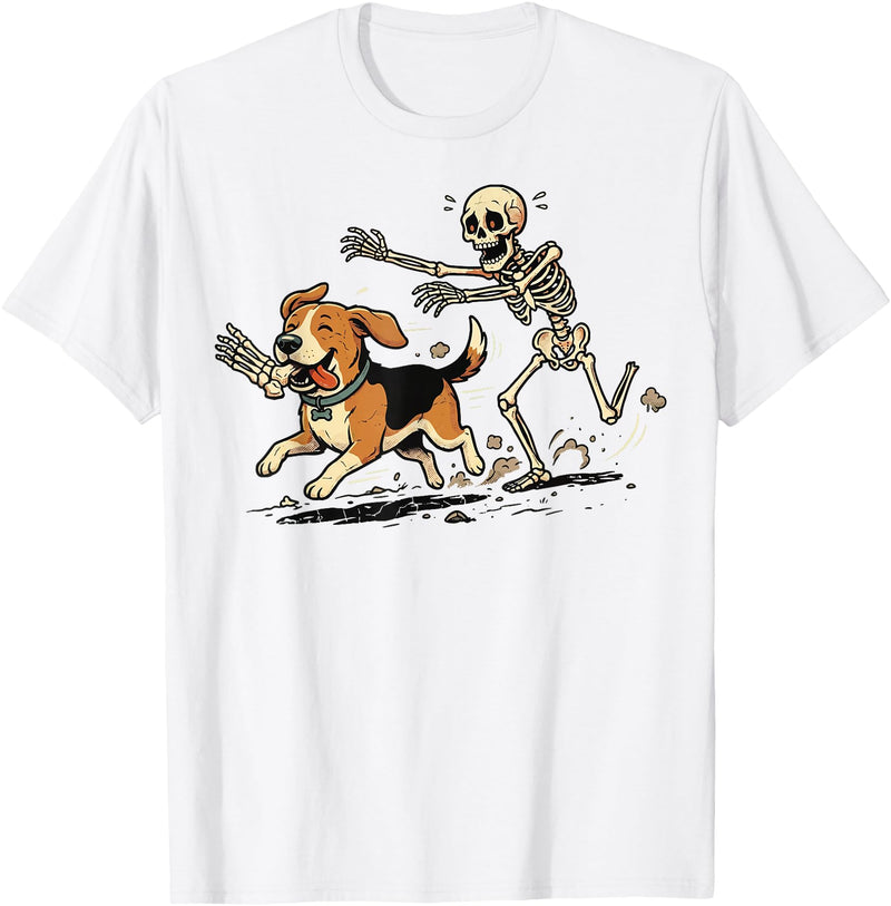 Halloween Costume Spooky Skeleton Beagle Beagle Skeleton Halloween T-Shirt - White