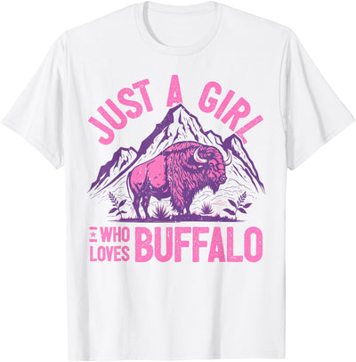 Wildlife I Bison Natural Reserve Girl Who Loves Buffalo I Lover T-Shirt