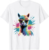 Funny Llama Lover Graphics Funny Llama Alpaca with Sunglasses Animal Graphic T-Shirt - White