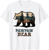 PawPaw Grandpa Fathers Day Birthday Christmas Gift PawPaw Bear Vintage Retro Funny Paw-Paw T-Shirt - White