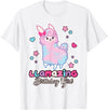 Llamazing Birthday Girl Llama Family BW Art Llama Birthday Girl Llamazing Birthday Alpaca Llama Girl T-Shirt - White