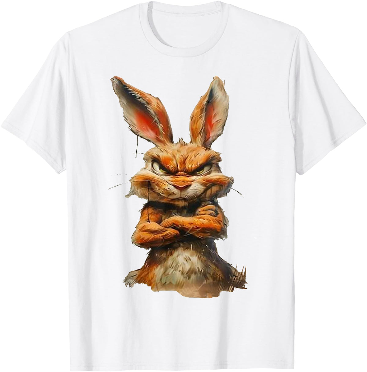 Grumpy Horror Rabbit T-Shirt in White