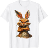 Grumpy Horror Rabbit T-Shirt in White